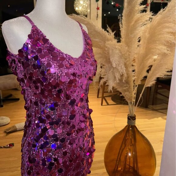 New Klesis Dress sz small Simons gorgeous glitter 30 inch length stretch - Picture 5 of 10